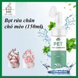 Bọt rửa chân cho chó mèo Dorrikey vệ sinh chân thú cưng sạch kẽ chân giữ ẩm ngăn vi khuẩn bám chai 150ml