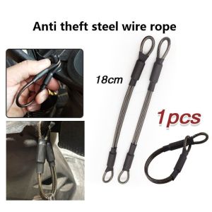 Motorcycle Bicycle Helmet Anti Theft Lock 180mm Stainless Steel Cable Rope Durable Security Wire