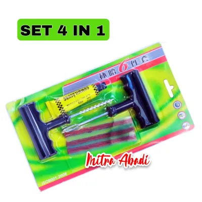 Alat Tambal Ban Tubeless Set 4 in 1 / Tubeless Tire Repair Kit / Set Alat Tambal Ban Tubeless Lengkap
