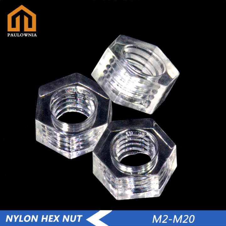 Nhựa Nylon đai ốc đai ốc lục giác M2 M2.5 M3 M4 M5 M6 M8 M10 M12 M14 ...