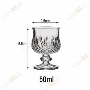 Household Diamond Goblet Wine Whiskey Glass 50ML Champagne Fruit Juice Wine Glass 1Pc