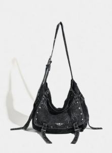 Retro Denim Black Large Capacity Tote Bag Wallet Women Washed Casual Crossbody Bags Female Vintage Canvas Bag Y2k Handbag 20262026