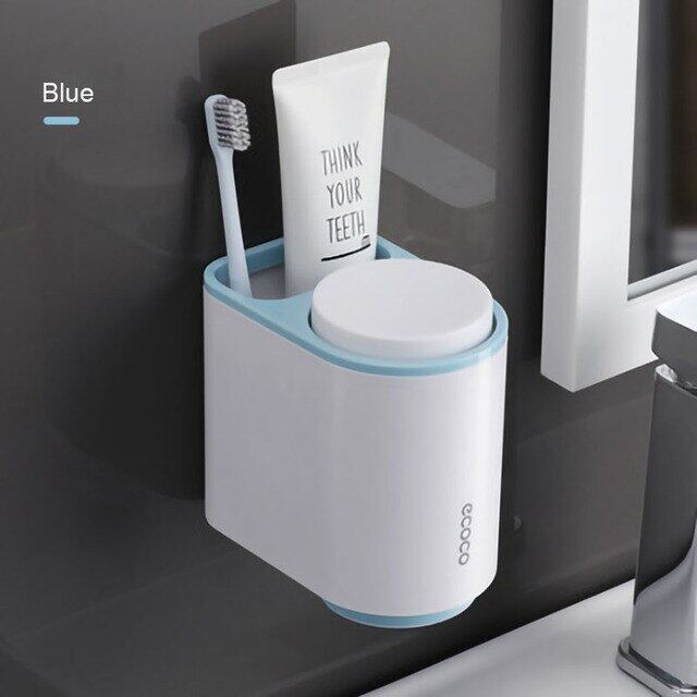 Ecoco Toothpaste Dispenser and Toothbrush Holder with Magnetic Cup Set ...