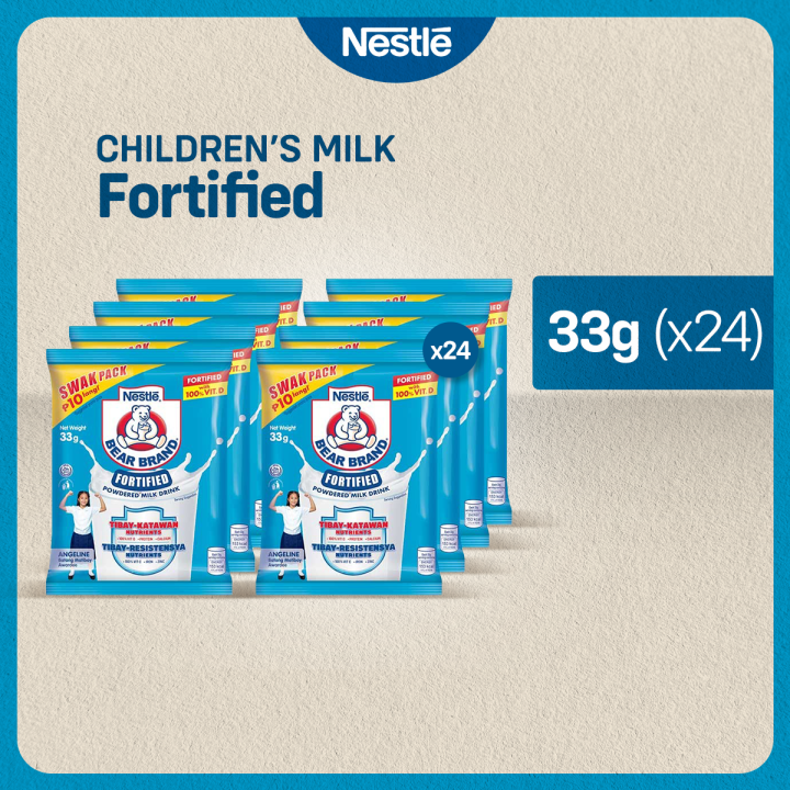 BEAR BRAND Fortified Powdered Milk Drink 33g - SWAK Pack of 24 sachets ...