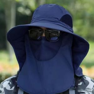 Detachable Summer Sun Hats UV Protection Outdoor Fishing Cap for Men Women Hiking Camping Visor Bucket Hat Neck Flap Fisherman Hat