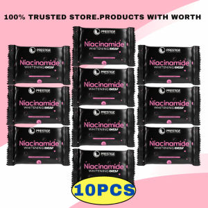 10PCS PRESTIGE NIACINAMIDE SOAP 10X WHITENING ANTI AGING FOR ALL SKIN TYPES BEST SELLING