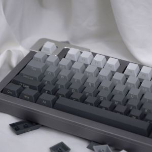 【Keycap Only】Gradient Grey Polar Day Keycap 125 Keys Side Engraved NO Shine Through Keycap PBT Thermal sublimation Cherry Profile For Cherry MX Switch Customized Mechanical Keyboard AULA/RK ROYAL KLUDGE/Logitech/GOOJODOQ