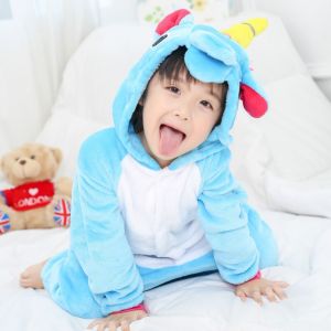 Kigurumi Onesie Kids Unicorn Pajamas For Children Animal Cartoon Blanket Sleepers Baby Costume Winter Girls Licorne Jumspuit