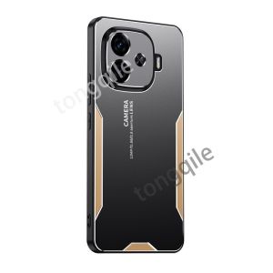 Vỏ kim loại cho iqoo Z9 z9x Turbo 5g Z 9 Z 9X iqz9 2024 cạnh nhựa TPU mềm ốp điện thoại vỏ lưng mờ chống sốc đơn giản thời trang chống rơi không có dấu vân tay