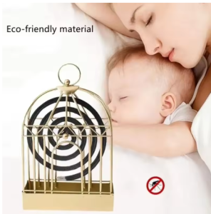 Portable Metal Mosquito Coil Holder Incense Holder Retro Incense Coil Burner Hanging Bird Cage Outdoor Home