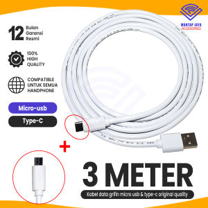 [COD] KABEL DATA CHARGER CCTV/HP GRIFFIN MICRO USB / TYPE C 3 METER UNIVERSAL