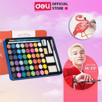 Bộ màu nén 24 màu+ 8 món phụ kiện Deli 73936( màu nước dạng nén).