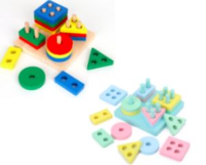 SNI Mainan Anak Geometri Shape Kayu Puzzle Pillar - Pilar Basic Edukasi Sensori Montessori