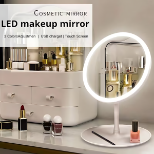 【Rechargable】LED MAKEUP MIRROR Pink and White Vanity Mirror USB Charge Folding Portable Mirror Light
