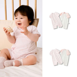 Balabala áo liền quần sơ sinh tay ngắn cho bé bò hai mảnh mùa hè 2025