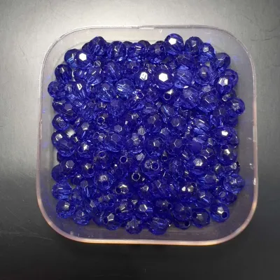 100 Pcs Round Beads 6mm Clear Faceted DIY Beads Art and Craft