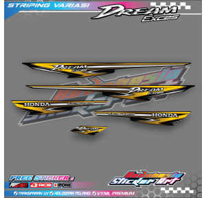 STRIPING VARIASI MOTOR HONDA ASTREA DREAM / STICKER LIST MOTOR HONDRA ASTREA DREAM