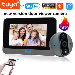 tuya Doorbell wifi Peephole Viewer 4.3 inch LCD screen night vision 1080P camera door monitori video intercom