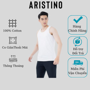 Áo Ba Lỗ Aristino AC21 Trắng Trơn 100% Cotton Cao Cấp Siêu Thấm Hút Mồ Hôi Mềm Mịn Hàng Chính Hãng Không Bai Nhão