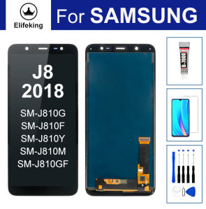 จอ LCD ขนาด6.0นิ้วสำหรับ SAMSUNG Galaxy J8 2018 SM-J810G J810F J810Y J810GF อะไหล่ชุดประกอบดิจิไทเซอร์หน้าจอสัมผัสจอแสดงผล