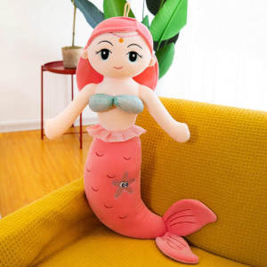 314Cute Mermaid Princess Pillow Doll Big Size Cartoon Plush Stuff Toys Girls Bed Pillow Soft Dolls Children Girl Birthday Gift Christmas Present