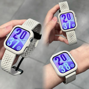 2in1 Silicone mesh hole magnetic buckle Strap+ivory soft Case for Huawei Fit 3/Fit 4/Fit 4Pro sports band