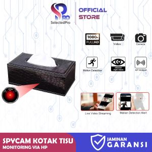 Selectedpro Kamera Tersembunyi Kotak Tisu Spy Cam WiFi 1080P TISCAM CCTV Ideal untuk Keamanan Rumah