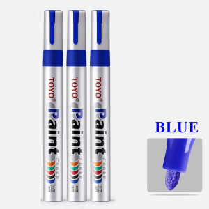 6 Colors Original Motorcycle Waterproof Rubber Pen Car Motorcycle Bicycle Tires Oil Pen Car Type Does Not Easy To Fade Permanent Paint Marker Marking Paint (Black/Red/Silver/Blue/Gold)