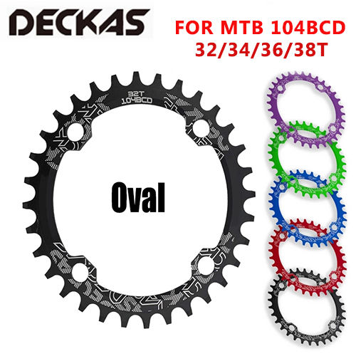 DECKAS 104BCD Oval 32/34/36/38T  Chainring MTB Mountain bike Crankset chainwheel Alu Bicycle Repair Parts for M370 M410 M610 M615 M670 M780