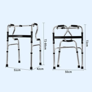 Walker ไม้เท้า 4 ขา ไม้เท้าช่วยเดิน พกพาสะดวก พับได้คลิกเดียว ปรับความสูงได้ 6 ระดับ ไม้เท้าคนแก่