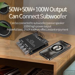 DIY ZK-TB21 2.1 Channel Bluetooth Audio Amplifier 160W*2+220W para sa Car at Home Stereo