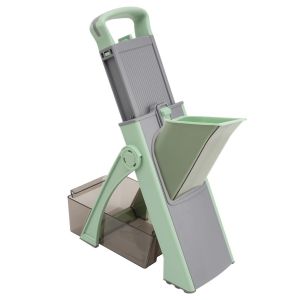 HOME UPGRADE DEPOT Mandoline Vegetable Cutter and Slicer Adjustable Thickness Food Grade ABS 420 Stainless Steel Blade Manual Fruit Potato Slicer for Kitchen Restaurant