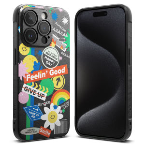 RINGKE® ONYX DESIGN Compatible iPhone 15 Pro Max / 15 Pro Silk Print Design Back Rugged Shockproof TPU Non-Slip TPU Bumper Cover Case