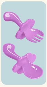 Sudu Garbu Bayi Latihan Training Spoon Fork Set Baby Toddler Feeding Utensils Baby 2pcs Food Grade 宝宝训练勺叉