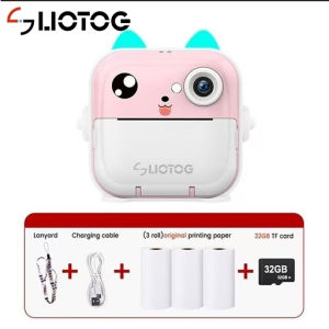 LIOTOG Q5 New Kids Instant Print Camera Thermal Printing Camera Digital Photo Camera Toy Child Drawing Camera Video HD Birthday Christmas Gift