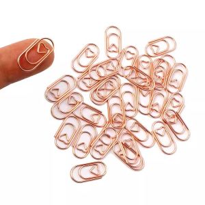 50pcs/bag Gold Rose Gold Paper Clips Mini Paper Clips Lovely Heart Shaped Binder Clips Photo Clamp Clamp Patchwork Clips