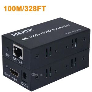 4K 60m 100M 120M Cat6 Cable HDMI Extender Audio Video Transmitter and Receiver Converter Fr PC To TV