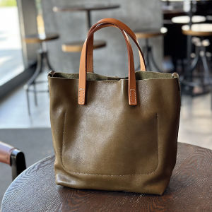 Womens Genuine Leather Handbag Japanese Vintage Style Cowhide Shoulder Crossbody Bag Minimalist Elegant Design for Spring Summer Daily Commute - New Arrival
