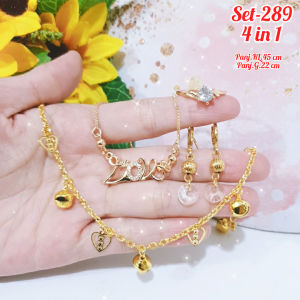 PERHIASAN SET WANITA KOREAN FASHION | SET KALUNG 4 IN 1 ANTI ALERGI
