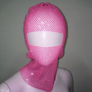 RANZH Zircon Rhinestone Mesh Veil Elastic Mesh Rhinestone Head Shining Headwrap Fishnet Headhood Girls