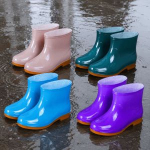 NOBLELUX Non-slip Womens Short Rain Boots Waterproof Low-top Garden Rain Shoes Thickened Durable Water Shoes For OutdoorsKitchenWork