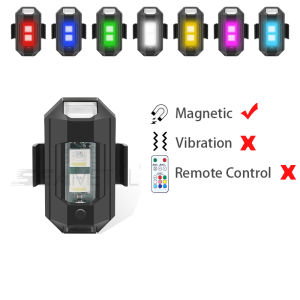 SEAMETAL LED Strobe Light Motorcycle Flashing Light USB Charging Vibration Sensing Tail Light with Remote Control