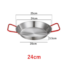 Paella Seafood Frying Pot Stainless Steel Spanish Cheese Wok Cooker Pan Saucepan Fruit Plate Container Cooking Cheese