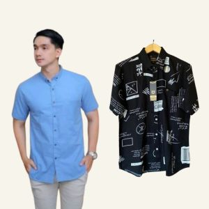 Paket Kemeja Pria Lengan Pendek Catun Distro Top Man