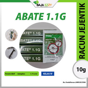 Abate 1.1G BASF Racun Jejentik 10g Temephos 1.1% Larva Nyamuk Kolam Parit Longkang Takungan Air