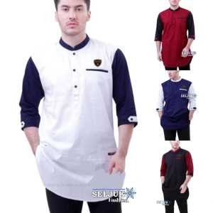 KOKO QURTA PAKISTAN Lengan 3/4 Kemeja Pria Casual - SELJUK FASHION
