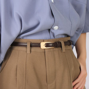 Women Belt Faux Retro Leather Belts Thin Skinny Waistband Adjustable Belt Women Dress Strap Jeans Pants Decor Waistbands
