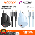 MCDODO Charger iPhone X Xr Xs 11 12 13 14 PD Type C To Lightning FAST Charging 20w. 
