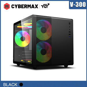YGT V300 PC Case Gaming Black Micro ATX Case Desktop Computer Case With Tempered Glass 100% Durable