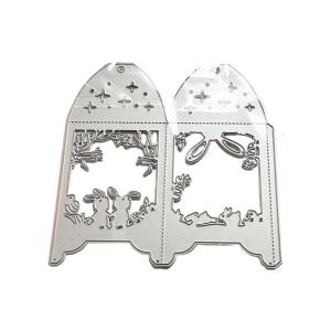 Bunnies Lamp Cutting Dies Scrapbooking Stencils Carbon Steel Die Cut Templates for Card Making Packaging Decoration